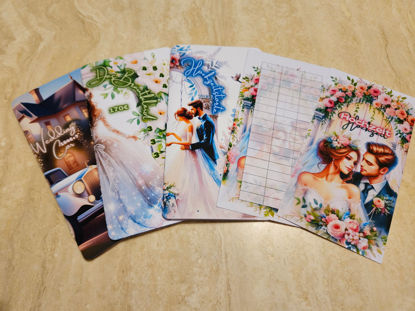 Hochzeit Bingo Klappkarten Set