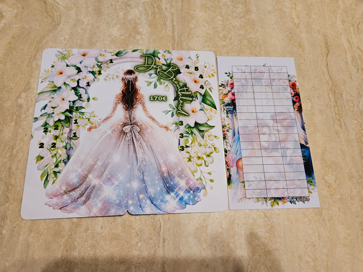 Hochzeit Bingo Klappkarten Set