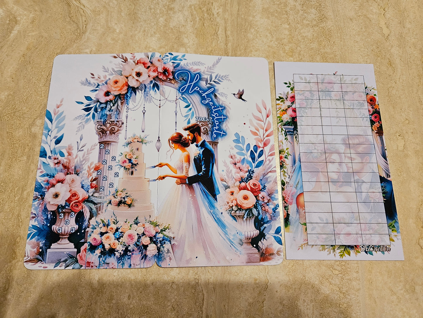 Hochzeit Bingo Klappkarten Set