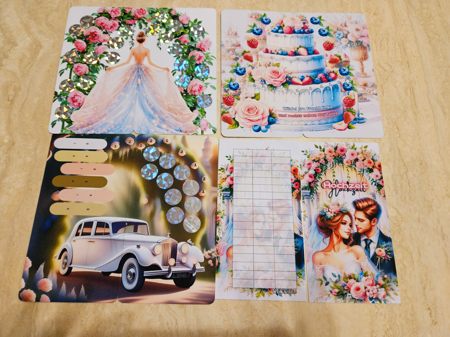 Hochzeit Bingo Klappkarten Set