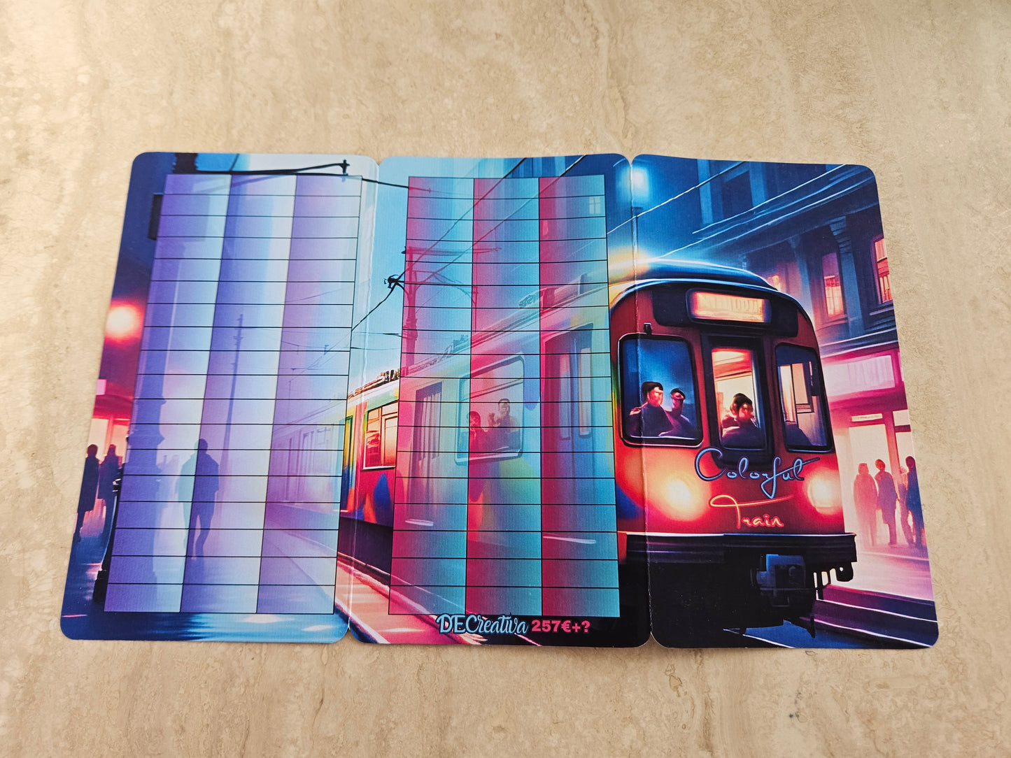 Colorful Train Klappkarte