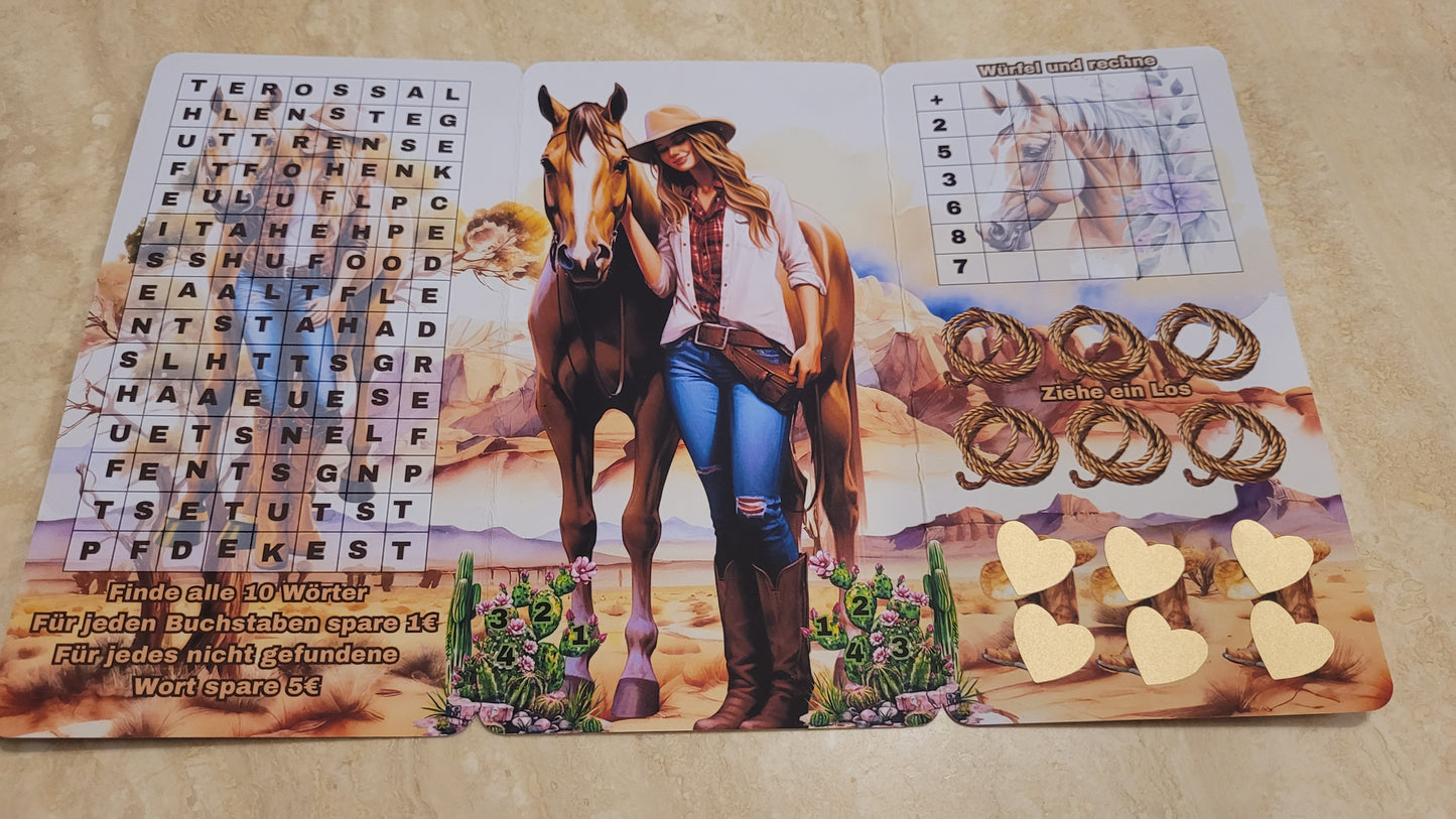 WildWest Klappkarte, Challenges und Trennblatt