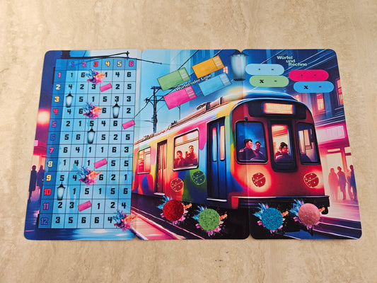 Colorful Train Klappkarte